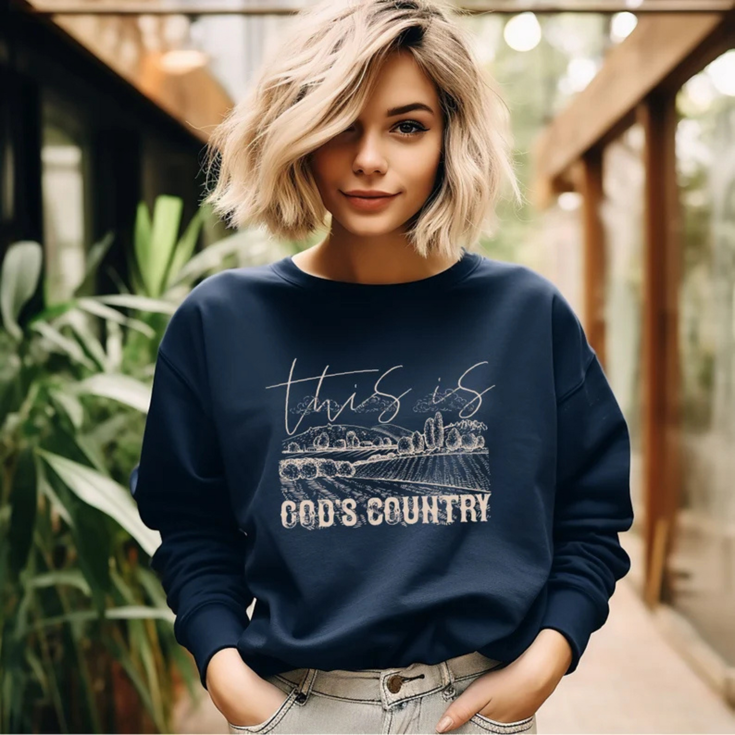 This Is God's Country- Women's Crewneck